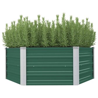 Plantenbak verhoogd 129x129x46 cm gegalvaniseerd staal groen 1