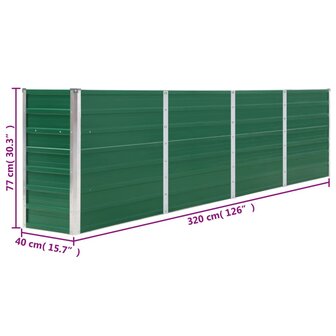 Plantenbak verhoogd 320x40x77 cm gegalvaniseerd staal groen 6