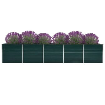 Plantenbak verhoogd 400x80x45 cm gegalvaniseerd staal groen 2