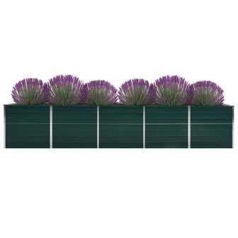 Plantenbak verhoogd 400x80x77 cm gegalvaniseerd staal groen 2