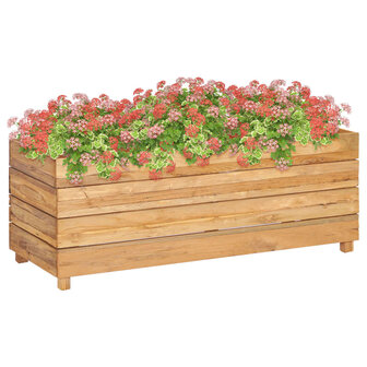 Plantenbak verhoogd 100x40x38 cm gerecycled teakhout en staal 1