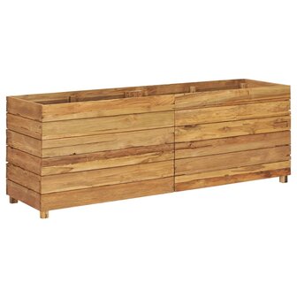 Plantenbak verhoogd 150x40x55 cm gerecycled teakhout en staal 10