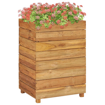 Plantenbak verhoogd 50x40x72 cm gerecycled teakhout en staal 1