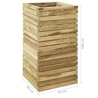 Plantenbak verhoogd 50x50x100 cm ge&iuml;mpregneerd grenenhout 4