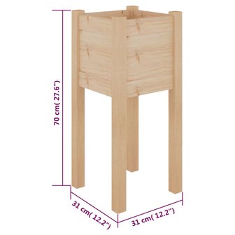 Plantenbak 31x31x70 cm massief grenenhout 7