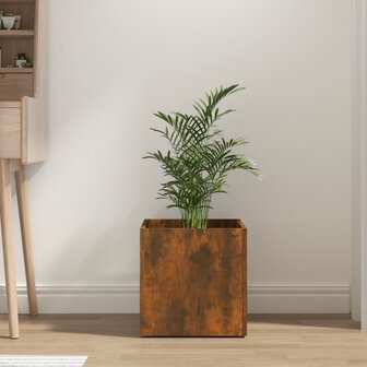 Plantenbak 40x40x40 cm bewerkt hout gerookt eikenkleurig 6