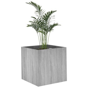 Plantenbak 40x40x40 cm bewerkt hout grijs sonoma eiken 4