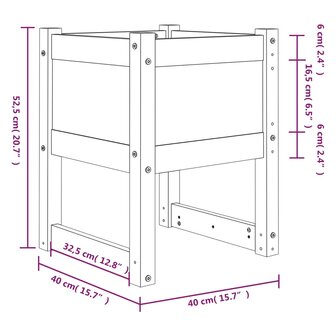 Plantenbakken 2 st 40x40x52,5 cm massief grenenhout wit 8