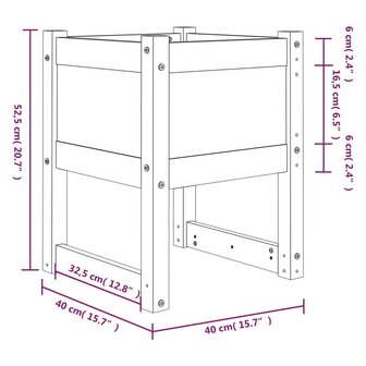 Plantenbakken 2 st 40x40x52,5 cm massief grenenhout grijs 8