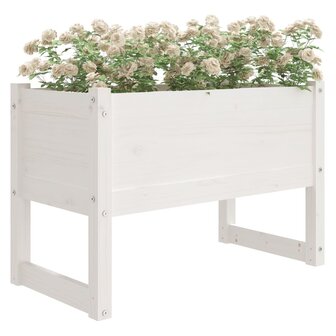 Plantenbak 78x40x52 cm massief grenenhout wit 3