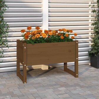 Plantenbak 78x40x52 cm massief grenenhout honingbruin 1