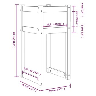 Plantenbakken 2 st 40x40x81 cm massief grenenhout 8