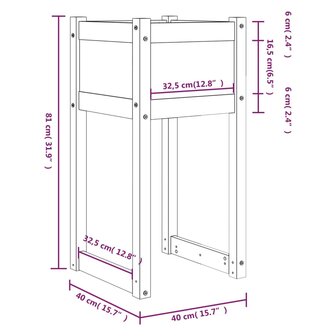 Plantenbakken 2 st 40x40x81 cm massief grenenhout honingbruin 8