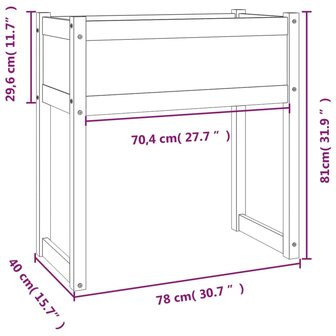 Plantenbak 78x40x81 cm massief grenenhout 9