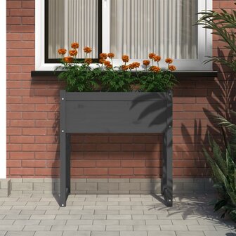 Plantenbak 78x40x81 cm massief grenenhout grijs 3