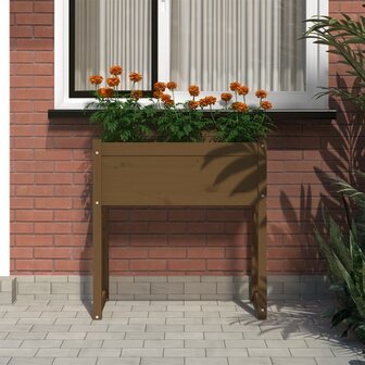 Plantenbak 78x40x81 cm massief grenenhout honingbruin 3