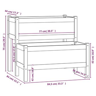 Plantenbak 84,5x84x75 cm massief grenenhout honingbruin 7