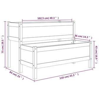 Plantenbak 110x84x75 cm massief grenenhout honingbruin 9