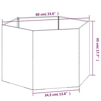 Plantenbak roestig 60x60x45 cm cortenstaal 9