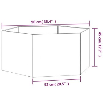 Plantenbak roestig 90x90x45 cm cortenstaal 10