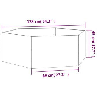 Plantenbak roestig 138x120x45 cm cortenstaal 10