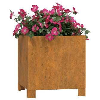 Plantenbakken met poten 2 st roestig 32x30x33 cm cortenstaal 3