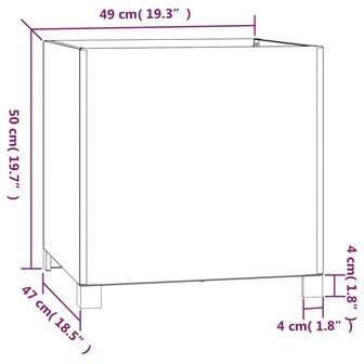 Plantenbak met poten roestig 49x47x50 cm cortenstaal 9