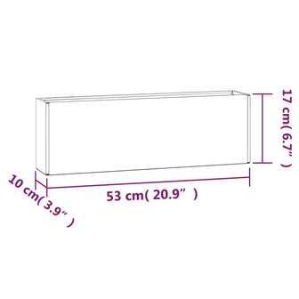 Plantenbakken wandmontage 2 st 53x10x17 cm cortenstaal roestig 9