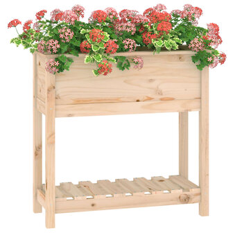 Plantenbak met schap 82,5x34,5x81 cm massief grenenhout 4