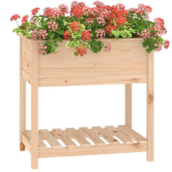 Plantenbak met schap 82,5x54x81 cm massief grenenhout 4