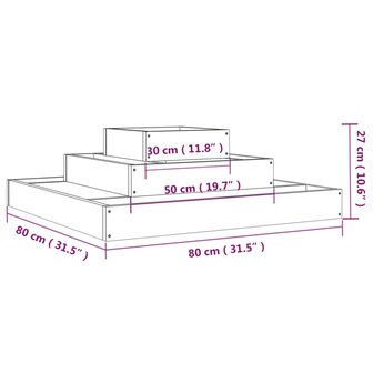 Plantenbak 80x80x27 cm massief grenenhout 7