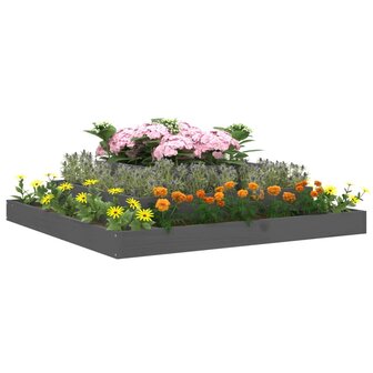 Plantenbak 110x110x27 cm massief grenenhout grijs 3