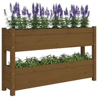 Plantenbak 112x25x66 cm massief grenenhout honingbruin 4