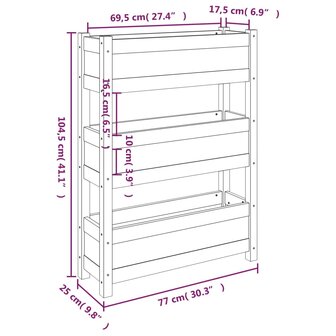 Plantenbak 77x25x104,5 cm massief grenenhout 9