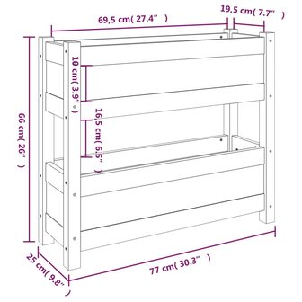 Plantenbak 77x25x66 cm massief grenenhout 9