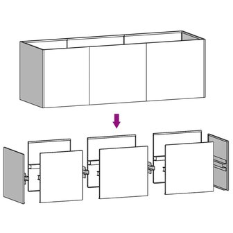 Plantenbak verhoogd 120x40x40 cm cortenstaal 6
