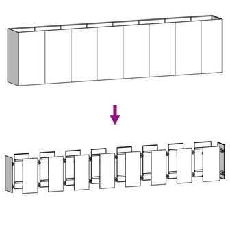 Plantenbak verhoogd 360x40x80 cm cortenstaal 6