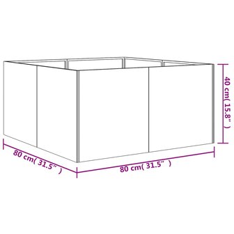 Plantenbak 80x80x40 cm cortenstaal 8