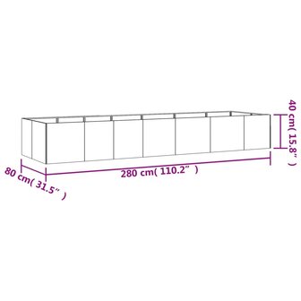 Plantenbak verhoogd 280x80x40 cm cortenstaal 8