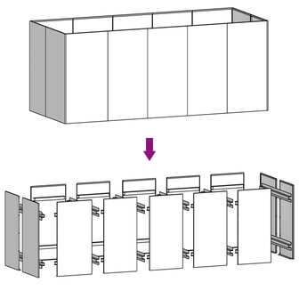Plantenbak verhoogd 200x80x80 cm cortenstaal 6