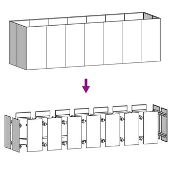 Plantenbak verhoogd 280x80x80 cm cortenstaal 6