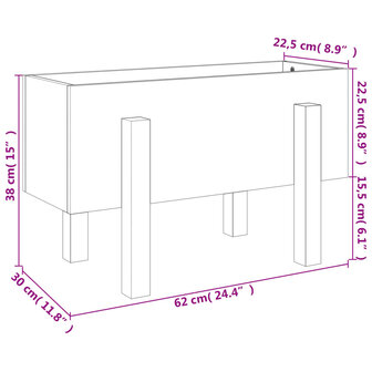 Plantenbak 62x30x38 cm massief grenenhout honingbruin 9