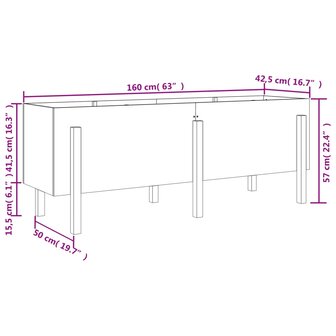 Plantenbak verhoogd 160x50x57 cm massief grenenhout 9