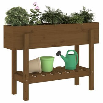 Plantenbak verhoogd 101x30x69 cm massief grenenhout honingbruin 3