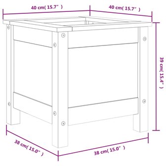 Plantenbak 40x40x39 cm massief grenenhout 9