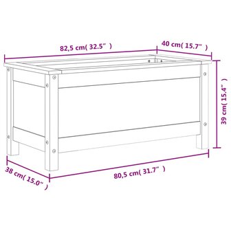 Plantenbak 82,5x40x39 cm massief grenenhout grijs 9