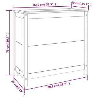 Plantenbak 82,5x40x78 cm massief grenenhout 9