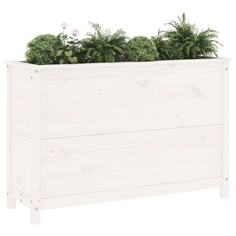 Plantenbak verhoogd 119,5x40x78 cm massief grenenhout wit 3