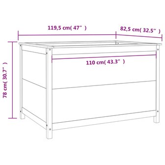 Plantenbak verhoogd 119,5x82,5x78 cm massief grenenhout wit 9