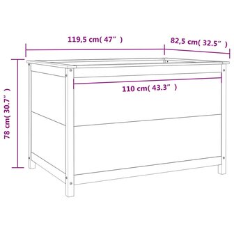 Plantenbak verhoogd 119,5x82,5x78 cm massief grenenhout grijs 9